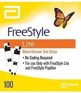 FreeStyle Lite Blood Glucose Test Strips, 100ct, Retail
